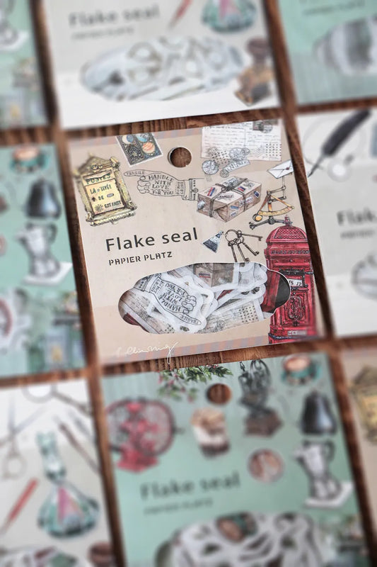 LCN Washi Flake Seal Sticker Set - Antique Postage