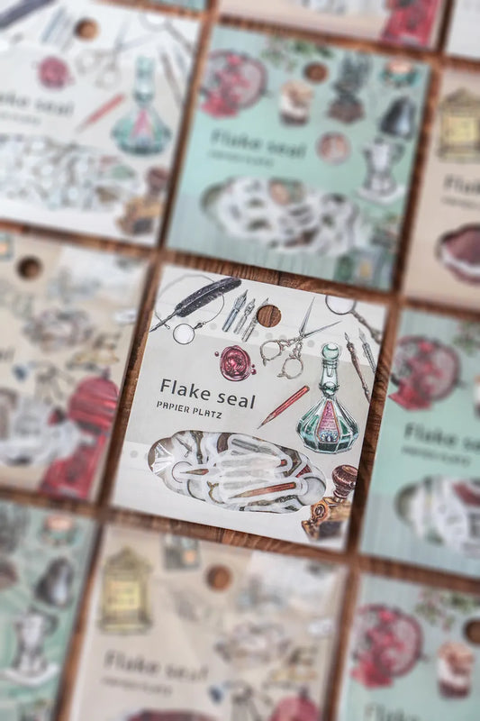 LCN Washi Flake Seal Sticker Set - Retro Stationery