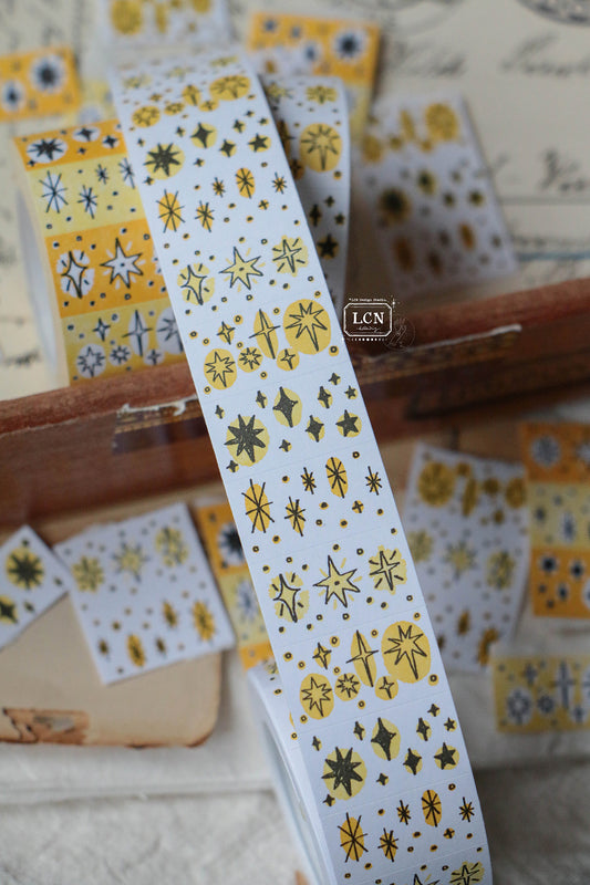 LCN Label Sticker Roll: Hand Drawn Star - White