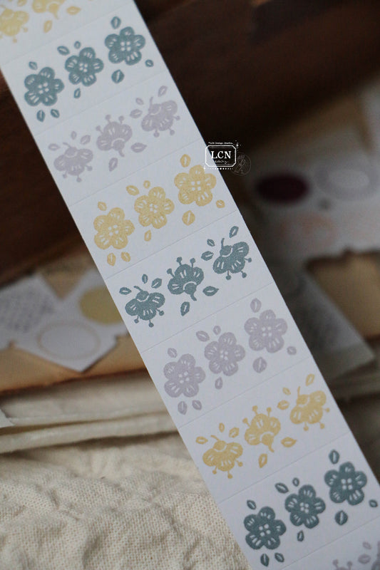 LCN Label Sticker Roll: Spring Flower - Earth Tone