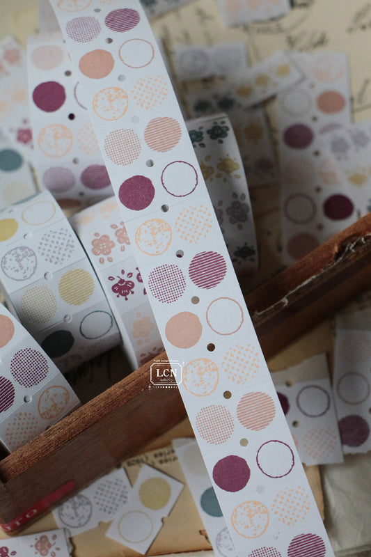 LCN Label Sticker Roll: Circle - Red Tone