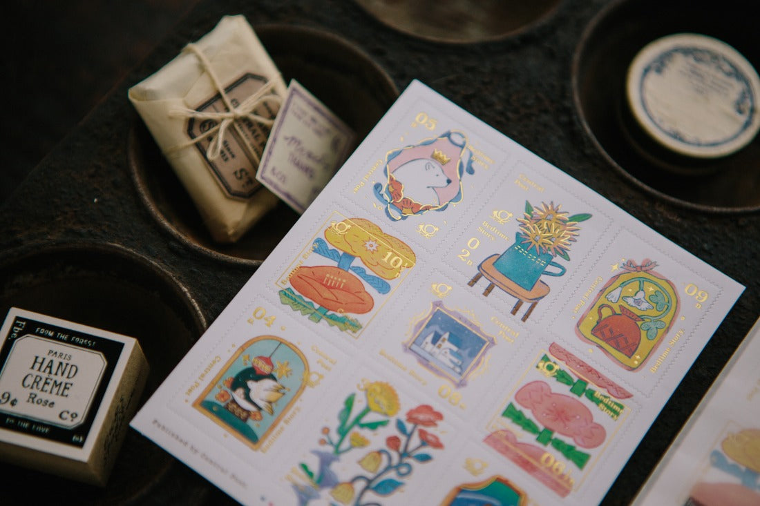 OURS sticker: Bedtime Story stamp sticker