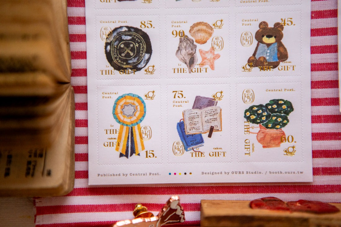 OURS sticker :The Gift Postage Stamp Sticker