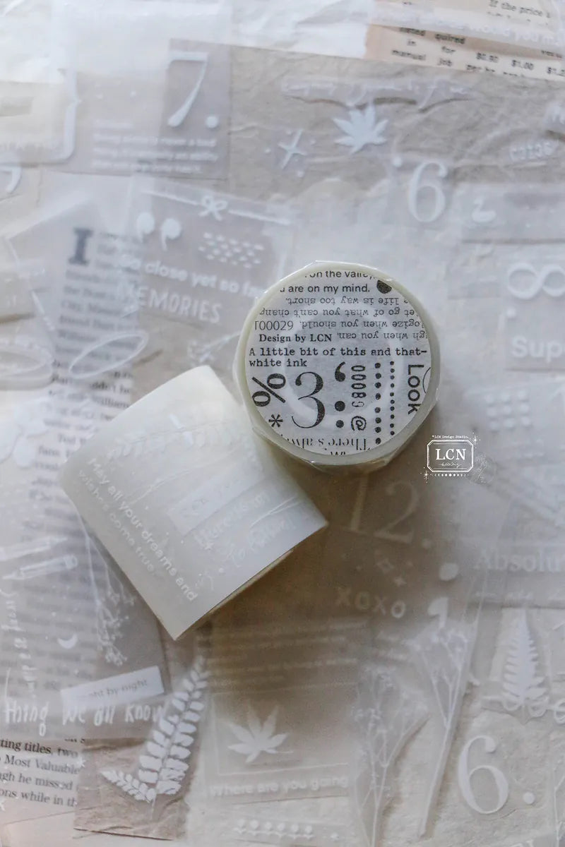 LCN masking tape: This and That - white ink UV printing matte PET tape