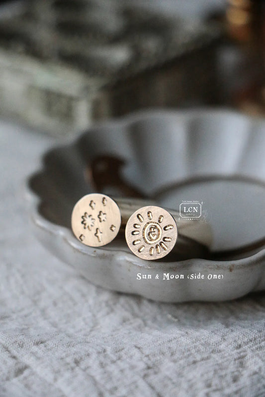 LCN Mini Double-sided Wax Seal Stamp Set: Sun & Moon