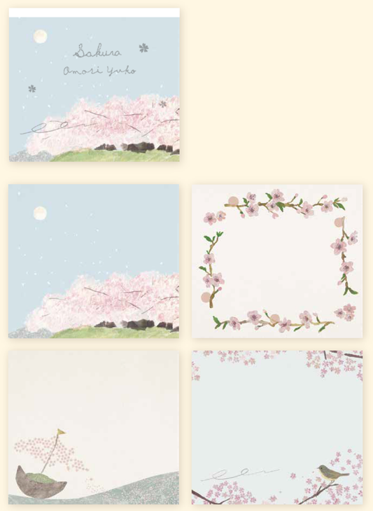 Cozyca products: Yuko Omori: Memopad Sakura (Cherry Blossoms)