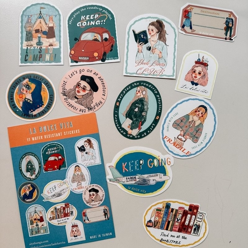 LA DOLCE VITA: Water Resistant Stickers - Travel Agency