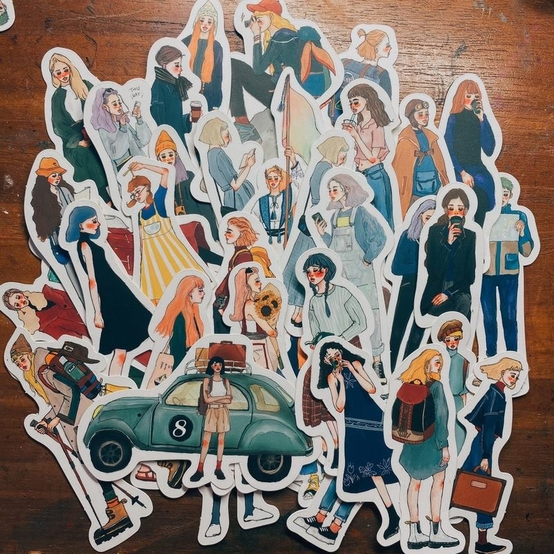 LA DOLCE VITA: Sticker set - Bon Voyage (30 stickers in a tin box)