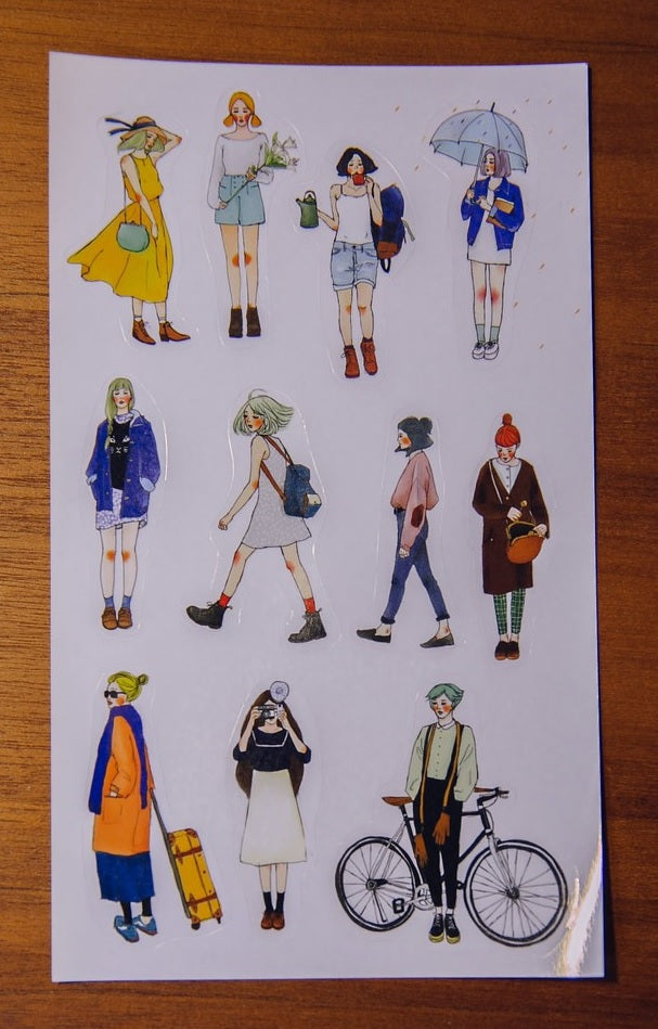 LA DOLCE VITA: Zip Bag Stickers Set - Transparent stickers set with 5 sheets in