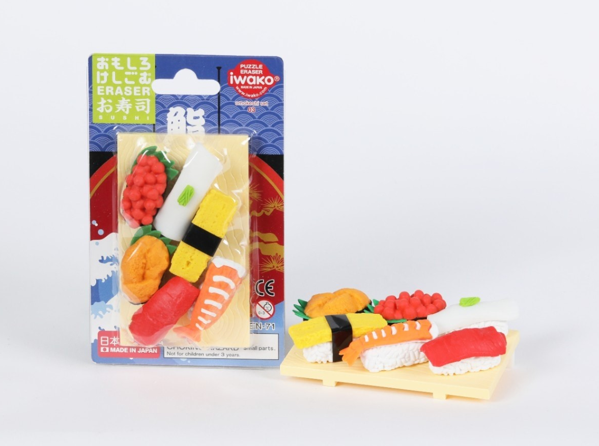 IWAKO Eraser set: Sushi