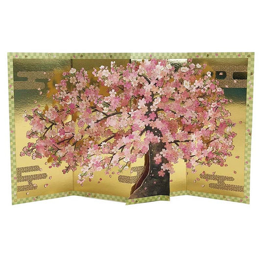 Greeting Card: Spring, Cherry Blossom Folding Screen