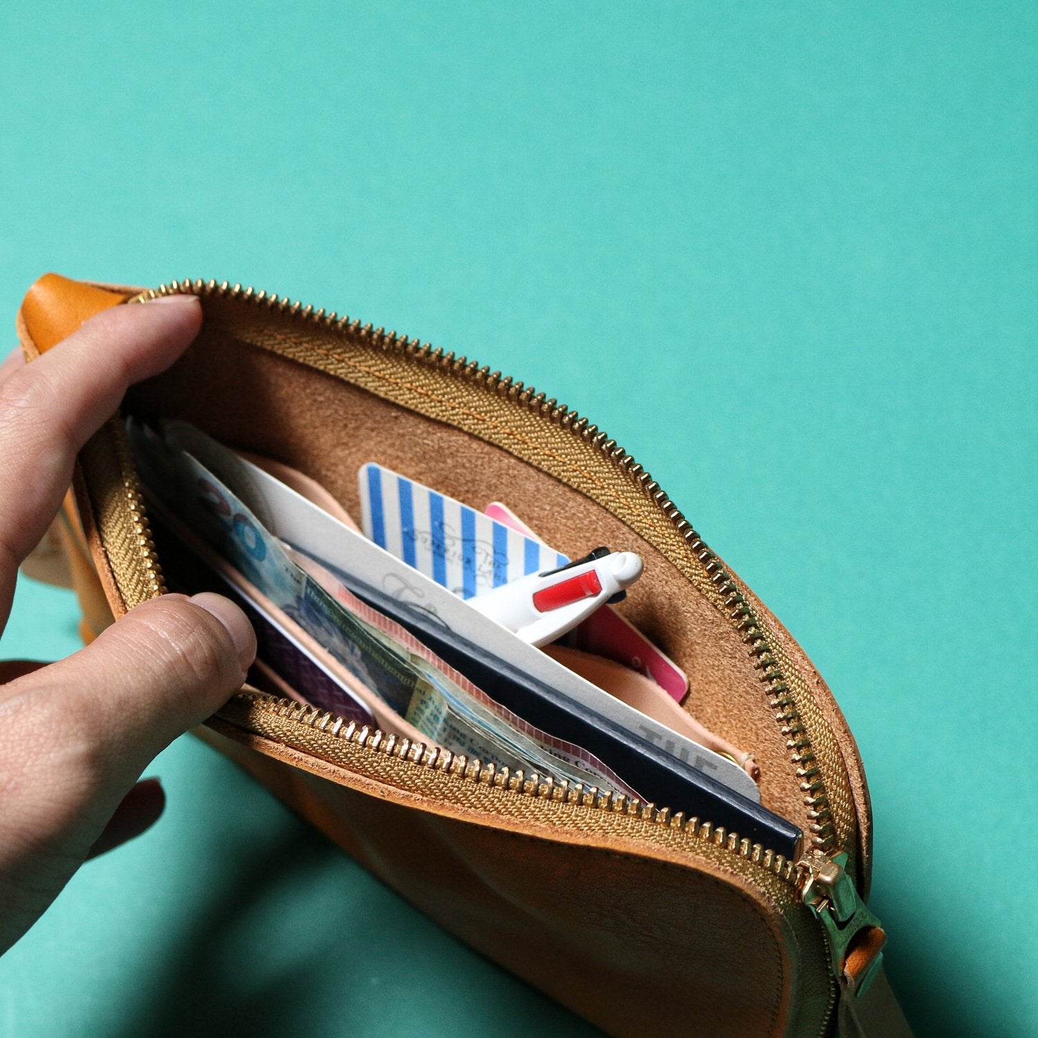 Leather discount accessory pouch